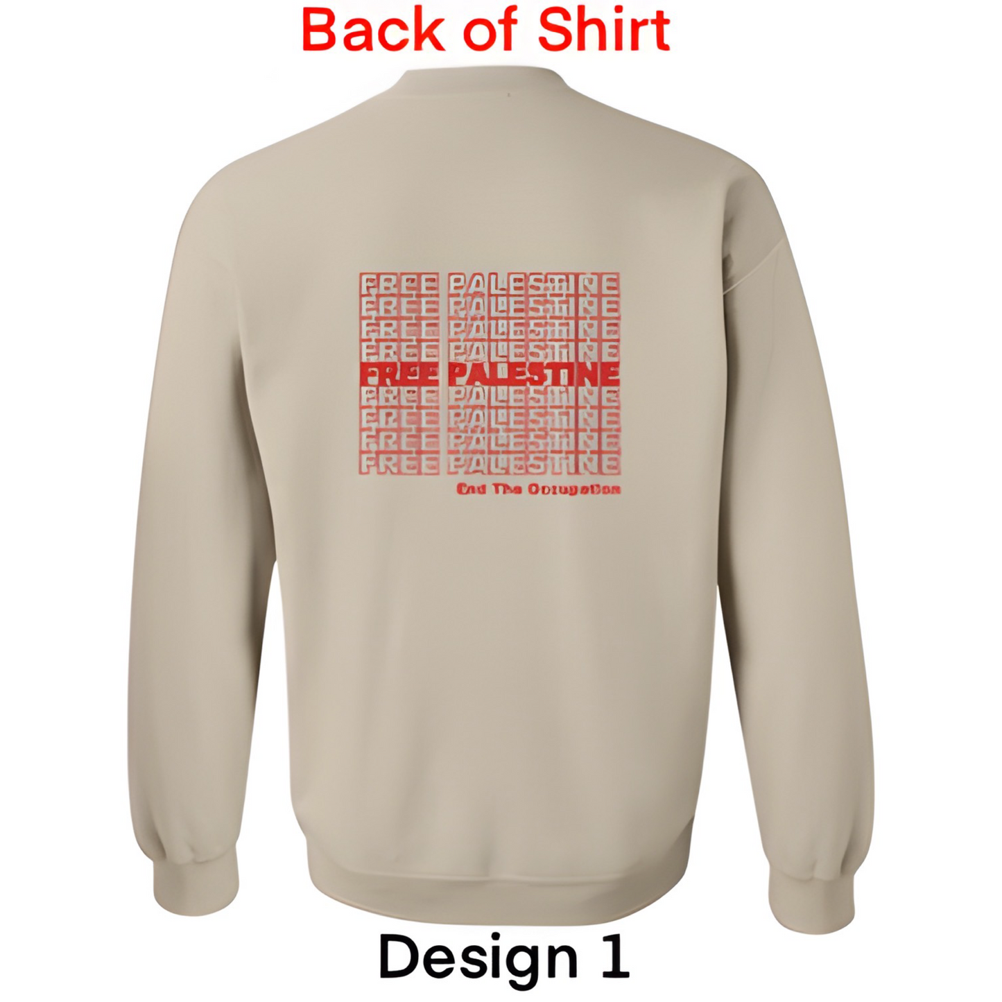 Embroidered Palestine Flag Sweatshirt - Unisex Crewneck Pullover. (Palestine Crew Neck) (Free Palestine crew neck)