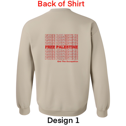 Embroidered Palestine Flag Sweatshirt - Unisex Crewneck Pullover. (Palestine Crew Neck) (Free Palestine crew neck)