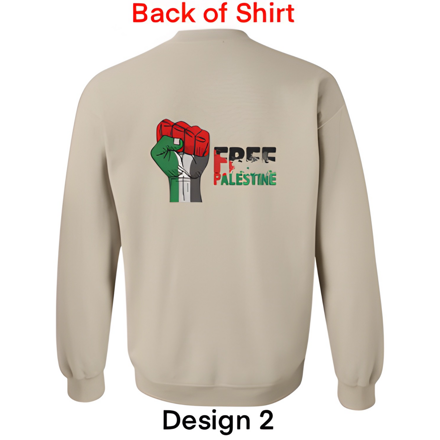 Embroidered Palestine Flag Sweatshirt - Unisex Crewneck Pullover. (Palestine Crew Neck) (Free Palestine crew neck)