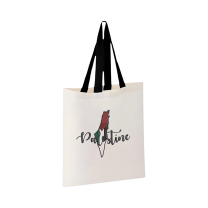 Embroidered "Palestine Flag & Map" Empowerment Tote Bag (Palestine Tote bag) (Free Palestine Tote Bag)