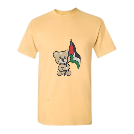 Embroidered Palestinian Teddy Bear Unisex T-Shirt (Palestine T-shirt) (Free Palestine T-shirt)