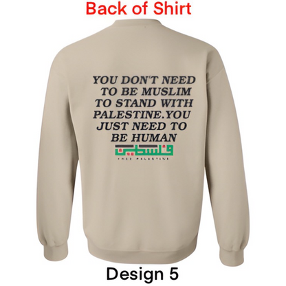 Embroidered Palestine Flag Sweatshirt - Unisex Crewneck Pullover. (Palestine Crew Neck) (Free Palestine crew neck)