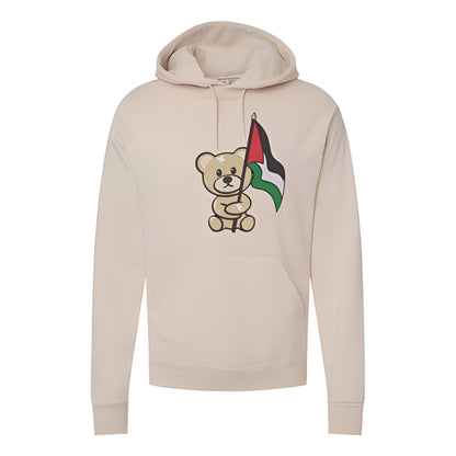 Embroidered "Teddy Bear with Palestine Flag" Comfort Hoodie (Palestine Hoodie) (Free Palestine Hoodie)