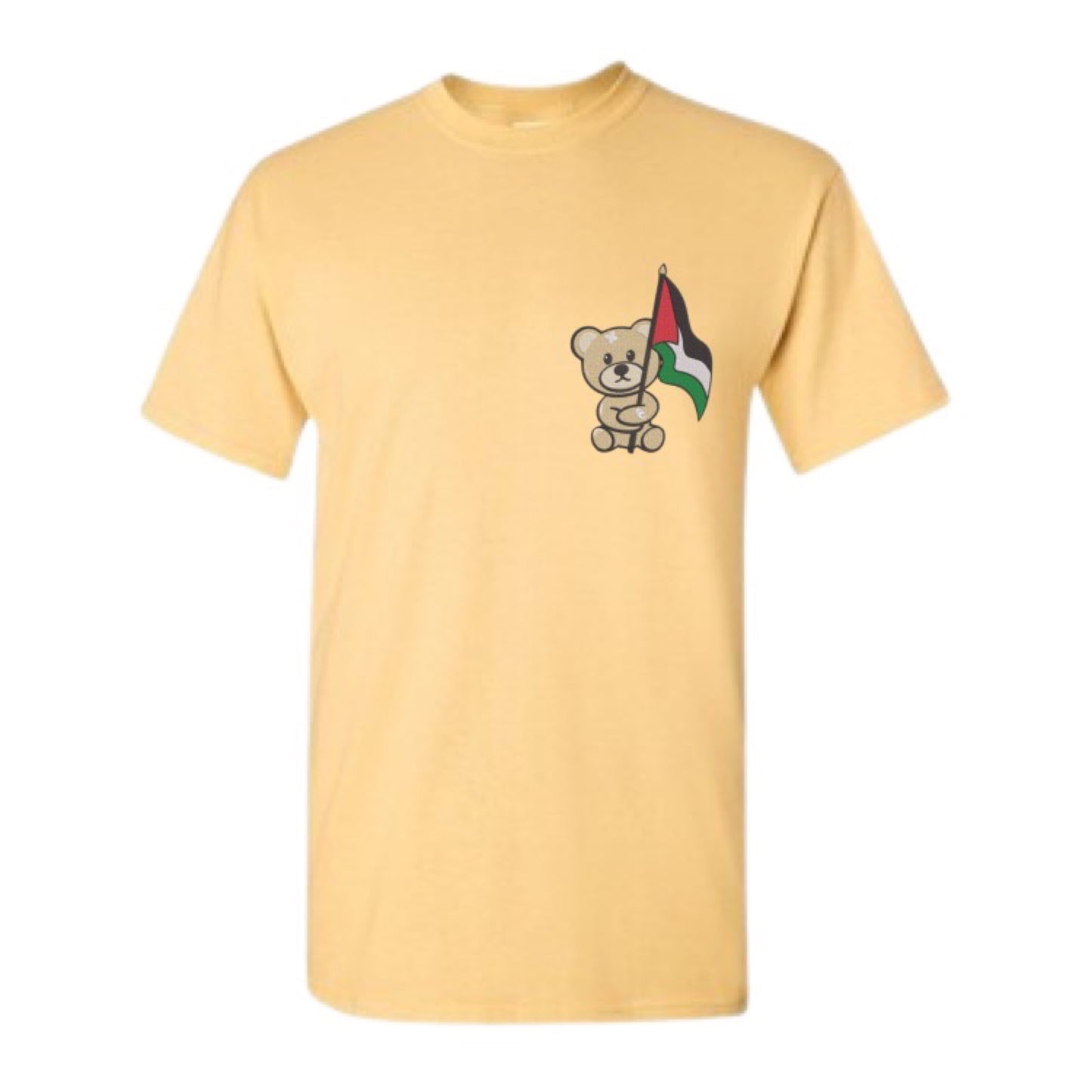 Embroidered Palestinian Teddy Bear chest design Unisex T-Shirt (Palestine T-shirt) (Free Palestine T-shirt)