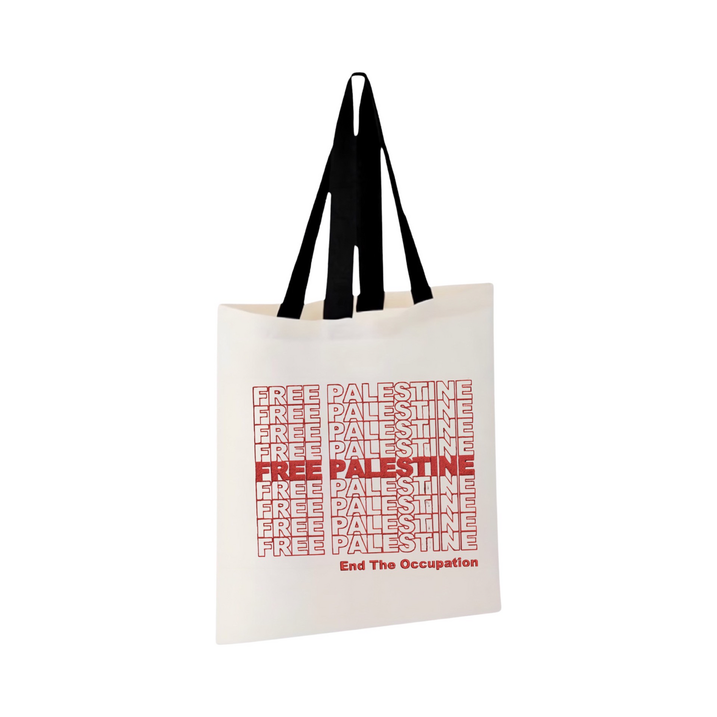 Embroidered "Free Palestine" Protest Tote Bag (Palestine Tote bag) (Free Palestine Tote Bag)