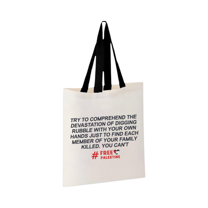 Embroidered "Free Palestine" Awareness Tote Bag (Palestine Tote bag) (Free Palestine Tote Bag)